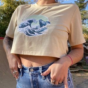 The Great Wave crop top